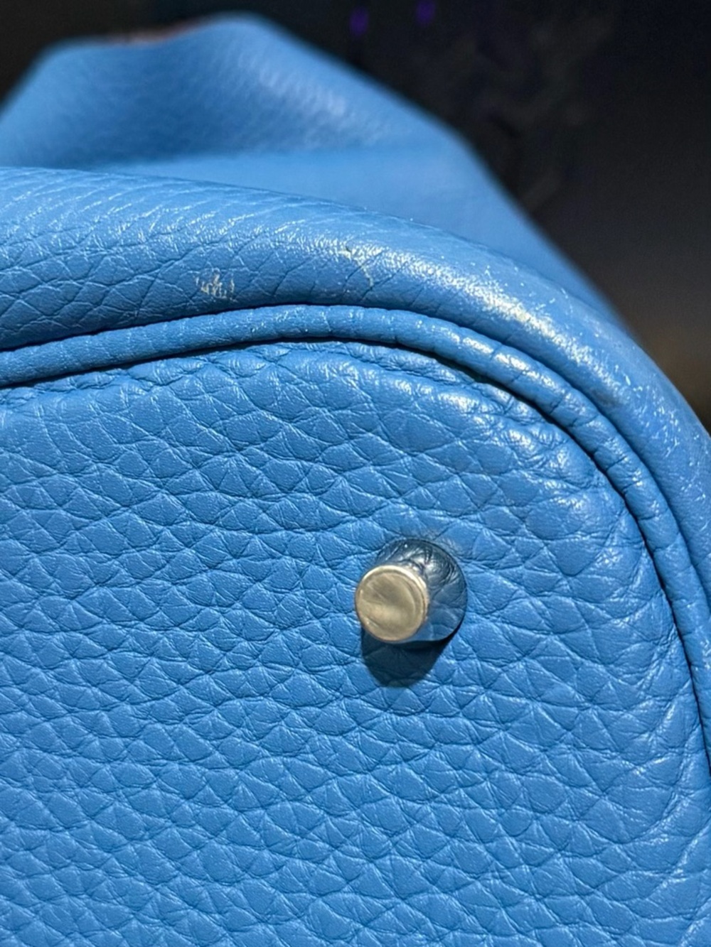 Pre-Owned Hermes GM Picotin Lock Bag Blue Clemence - Picture 12 of 15